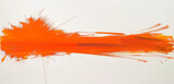 Fototapeta Motyle - A dynamic stroke of fiery orange paint streaking horizontally across a pristine white canvas, injecting energy and vibrancy into the minimalist scene