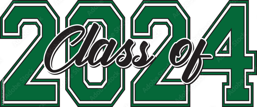 green Varsity Class of 2024 Stock Vector | Adobe Stock