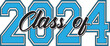 Light Blue 2024 varsity letters
