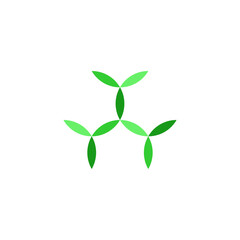 Wall Mural - leaves green logo biochemistry icon vector