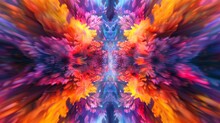 The Vibrant Colors Blur And Blend Together Creating A Digital Kaleidoscope Of Abstract Explosions.