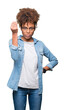 © Krakenimages.com - Beautiful young african american woman wearing glasses over isolated background Doing Italian gesture with hand and fingers confident expression