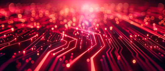 Poster - Abstract Digital Circuit and Network, Blue Technology and Science Background, Futuristic Communication and Engineering Concept