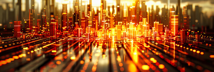 Poster - Abstract Futuristic Technology Network Background, Illustrating Complex Digital Connections and Cyber Communication in a Sci-Fi Design
