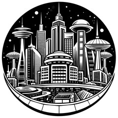        Future city vector illustration.
