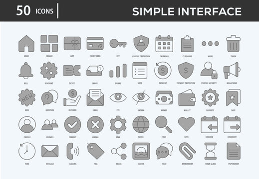 Simple Interface Icons Collection For Business, Marketing, Promotion In Your Project. Easy To Use, Transparent Background, Easy To Edit And Simple Vector Icons