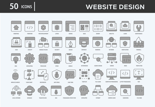 Website Design Icons Collection For Business, Marketing, Promotion In Your Project. Easy To Use, Transparent Background, Easy To Edit And Simple Vector Icons