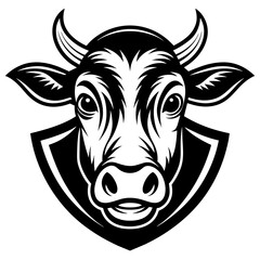 head of a cow mascot,cow silhouette,egale vector,icon,svg,characters,Holiday t shirt,black cow Hand drawn trendy logo Vector illustration,cow on a white background,eps,png