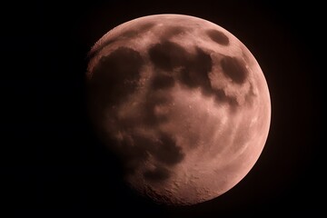 closeup to moon lunar eclipse