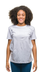 Canvas Print - Young afro american woman over isolated background with a happy and cool smile on face. Lucky person.