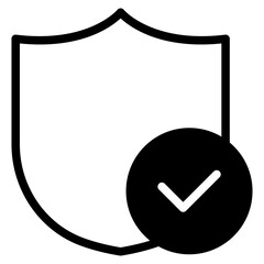 Sticker - shield with checkmark icon