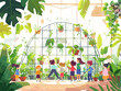 Young Explorers in the Greenhouse: Discovering Nature's Interconnections