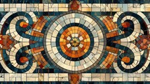 Mosaic Patterns: A Vector Graphic Of A Mosaic Pattern Inspired By Ancient Roman Designs