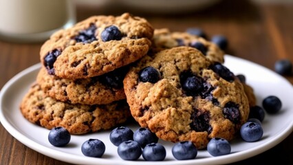 Sticker -  Delicious Blueberry Cookies with Fresh Blueberries