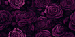 A dark purple rose pattern with flowers and leaves