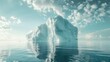 A majestic iceberg floating serenely in Greenland's frigid waters, a testament to nature's grandeur.