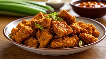 Wall Mural -  Deliciously crispy chicken bites ready to be savored