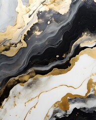 Wall Mural - Gold, white, and black marble background