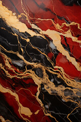 Wall Mural - Gold, white, black, and red marble background