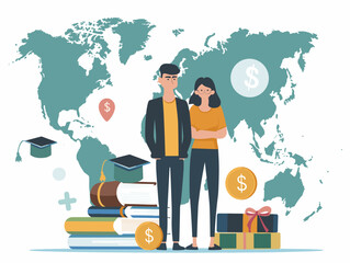 Wall Mural - Financial Empowerment for International Students: Navigating Scholarships, Loans, and Financial Management Abroad