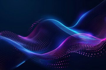 Poster - Technology data background glowing particles abstract futuristic and technology digital wave particles glowing background, 3D rendering