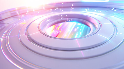 Three dimensional colorful round background, transparent gradient curved glass background 3D rendering