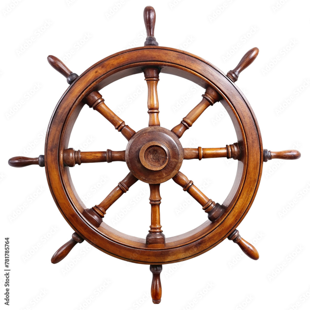 Steering wheel of a ship isolated on transparent background Stock ...