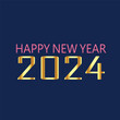 © Mihir - Happy new year 2024. with gold decoration on black background. 2024 year