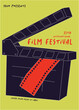 Movie and film festival poster template design background with film slate