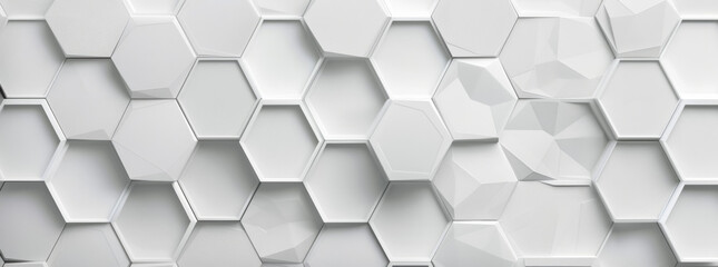 Canvas Print - Abstract white background with a hexagon pattern for a banner, wallpaper or poster design