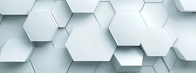 Wall Mural - Abstract white background with a hexagon pattern for a banner, wallpaper or poster design