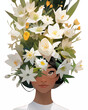 Beautiful woman with flowers in her head like a crown