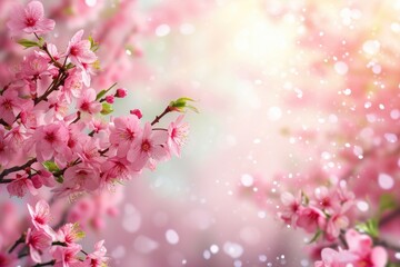 Poster - Pink flower with white background