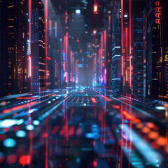 Poster - futuristic cyber tech background modern digital data wallpaper 