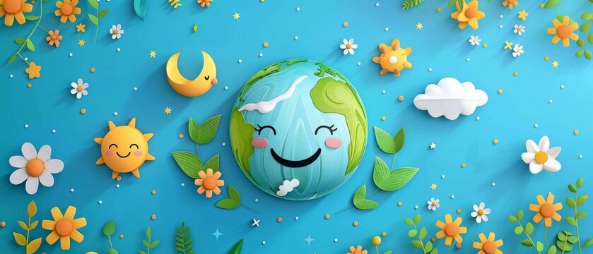 Happy Earth Day, International Earth Day greeting card and banner.