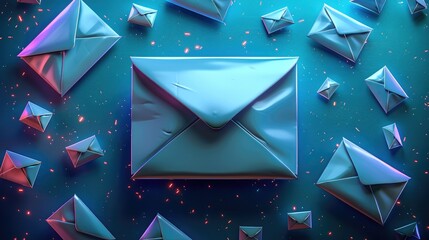 Aufkleber - A graphic of email marketing. Generative AI.