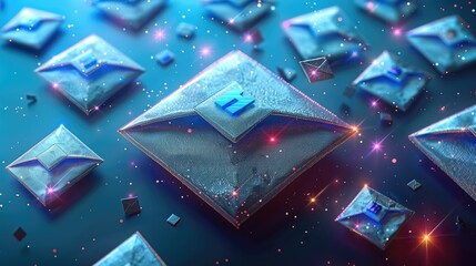 Aufkleber - A graphic of email marketing. Generative AI.