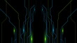 Abstract glowing blue green circuit board lines tech background
