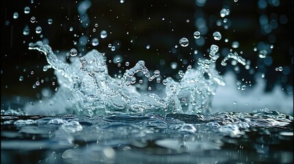 Aufkleber - Close up view of a splash during a jump at night. Generative AI.