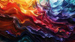 Waves of colorful paint blending together in an impressionistic dream,