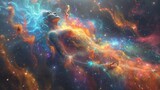 Fototapeta Kosmos - Interstellar Meditation: Inner Peace in the Cosmos