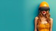 Engineer designs innovative solutions, problem-solving with ingenuity and technical skill with virtual reality sunglass