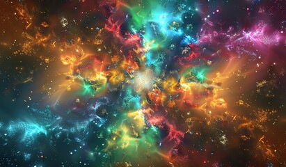 Wall Mural - vibrant cosmic light explosion in space