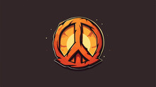 Peace Sign Retro Icon Isolated Illustration 2d Flat