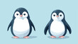 Penguin north pole animal icon isolated style 2d fl