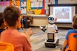 Robot teachers engage students with interactive lessons and personalized learning experiences.