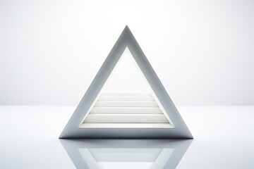 Aufkleber - white triangle floating on a white background Stacked in layers Create interest 