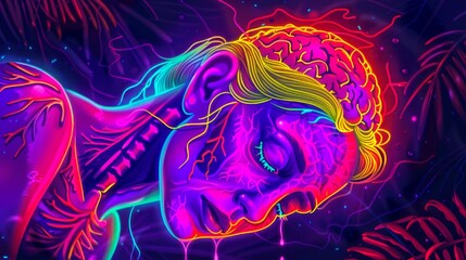 Fototapete - Alzheimer disease. The common type of dementia. A progressive disease beginning with mild memory loss and possibly leading to loss of the ability to carry on conversation and respond to environment