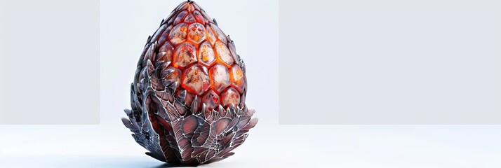 Wall Mural - Dragon Egg Isolated, Crystal Scaled Fantasy Eggs, Dinosaur Fossil, Magic Dragon Egg Generative AI Illustration