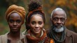 Multigenerational African Family Portrait in Autumn